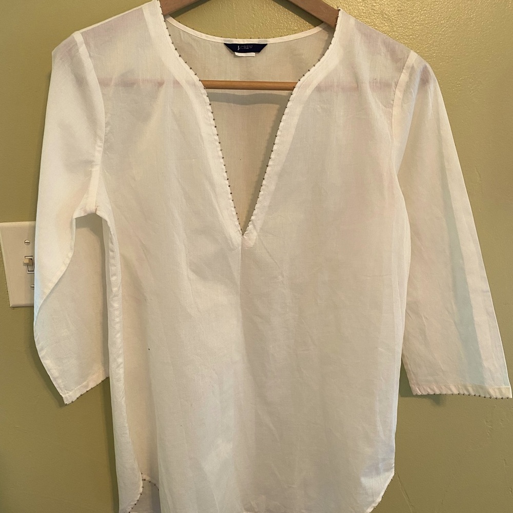 J. Crew silver beaded tunic